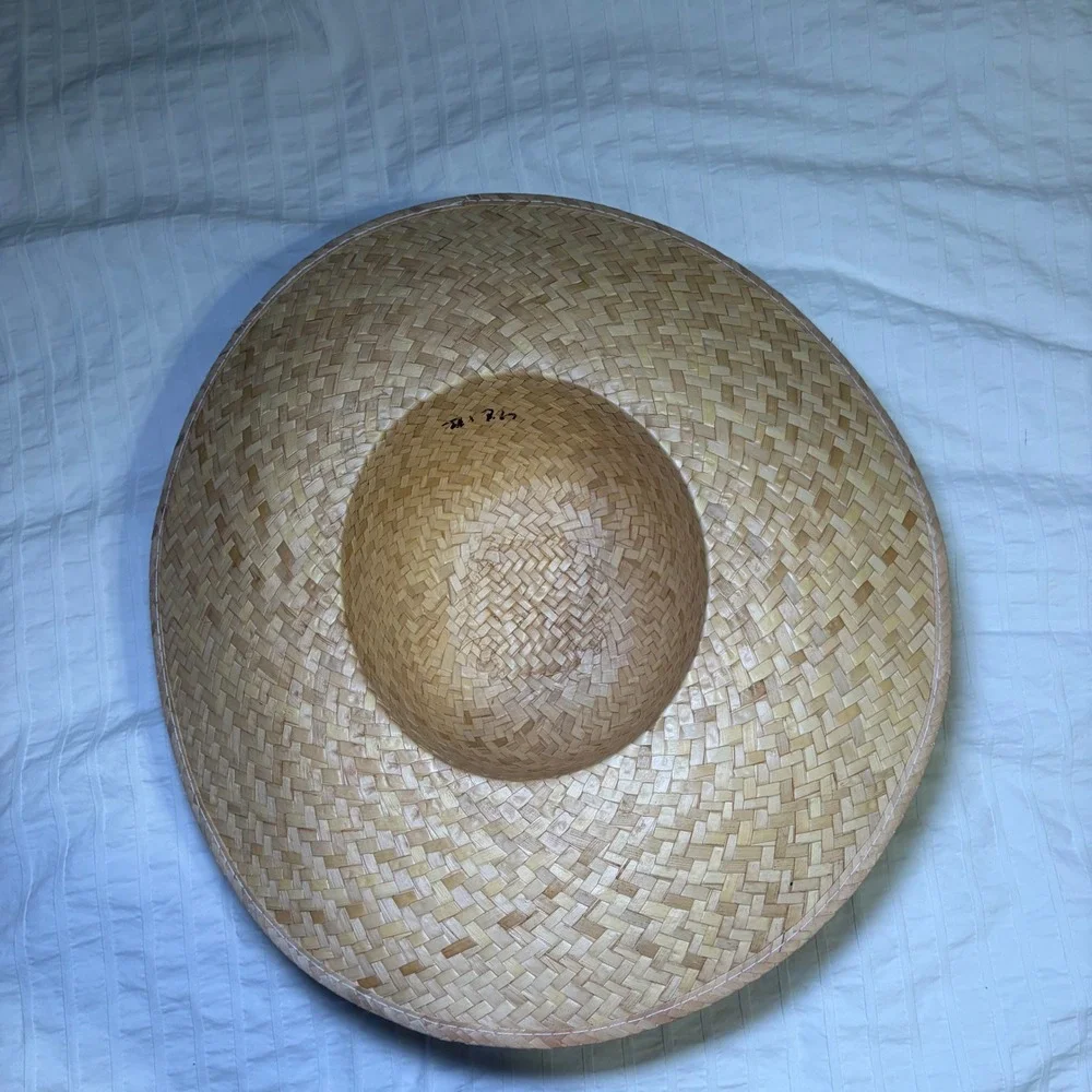 Straw Sun Hat Womens OS Tan  Palm Tree Hand‎ Painted Tropical
